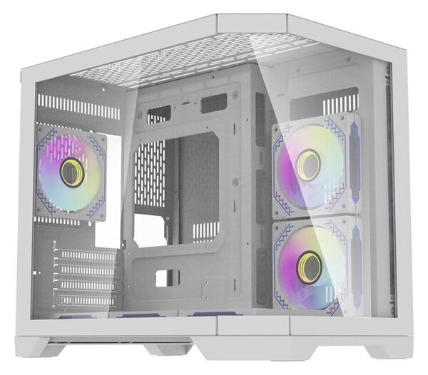 DarkFlash Počítačová skříň Darflash FT418 + 6 ventilátorů aRGB (bílá)