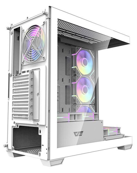 Počítačová skříň Darkflash DS900 (bílá) + 7 ventilátorů ARGB
