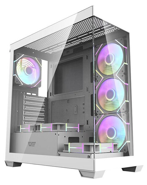 Počítačová skříň Darkflash DS900 (bílá) + 7 ventilátorů ARGB