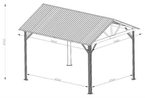 Hliníková pergola Avenberg PAVILIO 5x3m natur