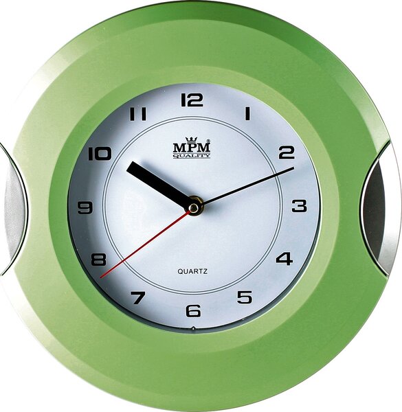 MPM Zelené kulaté nástěnné hodiny MPM E01.2506 (MPM Zelené kulaté nástěnné hodiny MPM E01.2506)