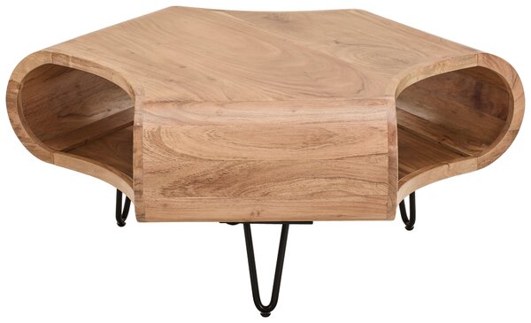 KONFERENČNÍ STOLEK, černá, barvy akácie, dřevo, kov, 95/95/39 cm Carryhome - Konferenční stolky