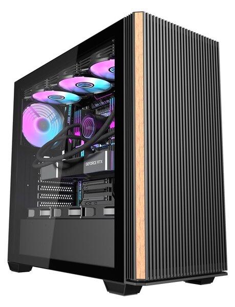 Počítačová skříň Darkflash DS900WS (černá) + 4 ventilátory