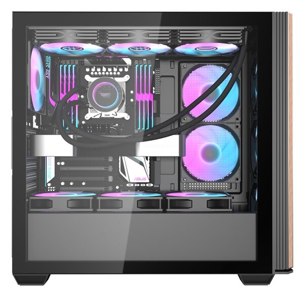 Počítačová skříň Darkflash DS900WS (černá) + 4 ventilátory