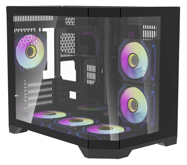 DarkFlash Počítačová skříň Darflash FT418 + 6 ventilátorů aRGB (černá)