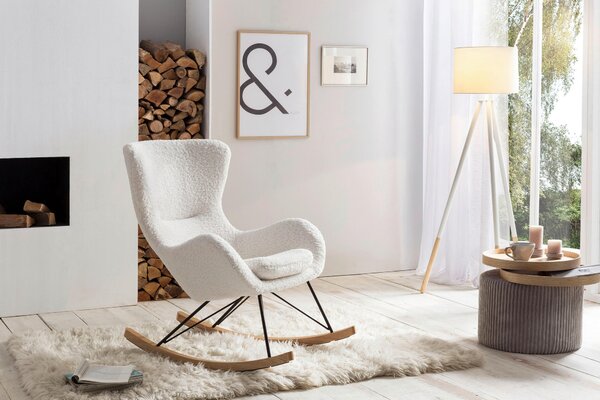 HOUPACÍ ŽIDLE, textil, bílá Livetastic - Křesla klasická, Online Only