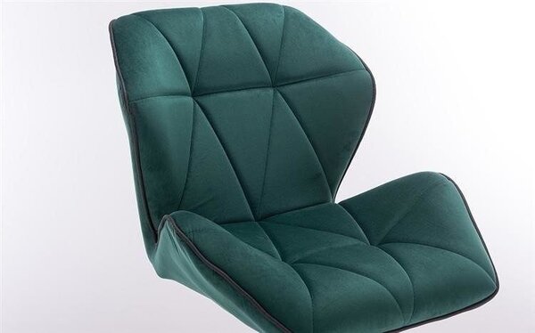 LuxuryForm DESIGN Židle MILANO MAX VELUR na zlatém kříži - zelená