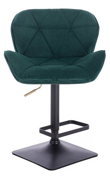 LuxuryForm DESIGN Barová židle MILANO VELUR na černé hranaté podstavě - zelená