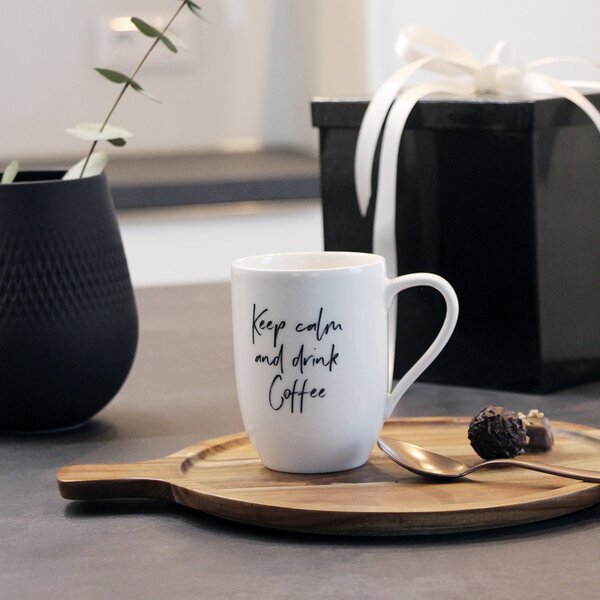 Villeroy&Boch Villeroy & Boch Statement hrnek s uchem Keep Calm and Drink Coffee, 11,5 × 8 × 10,4 cm, 290 ml