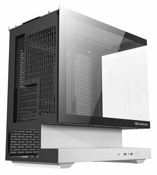 Počítačová skříň Darkflash F1 (bílá) + 6 ventilátorů ARGB