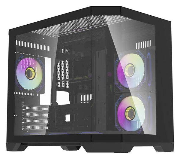 DarkFlash Počítačová skříň Darflash FT418 + 6 ventilátorů aRGB (černá)