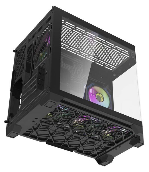 DarkFlash Počítačová skříň Darflash FT418 + 6 ventilátorů aRGB (černá)