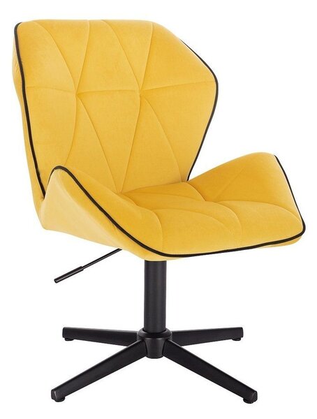 LuxuryForm Židle MILANO MAX VELUR na černém kříži - žlutá