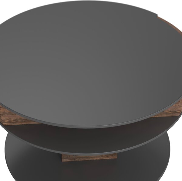 KONFERENČNÍ STOLEK, barvy vlašských ořechů, kámen, sklo, dřevo, 80/80/38-58 cm Voglauer - Konferenční stolky