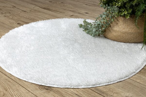 Koupelnový kobereček SYNERGY glamour / lurex, bílý kruh