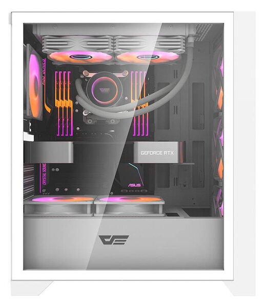 Počítačová skříň Darkflash DRX70 MESH + 4 ventilátory RGB (bílá)