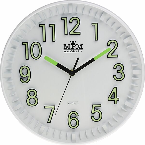 MPM Bílé plastové hodiny MPM E01.3231