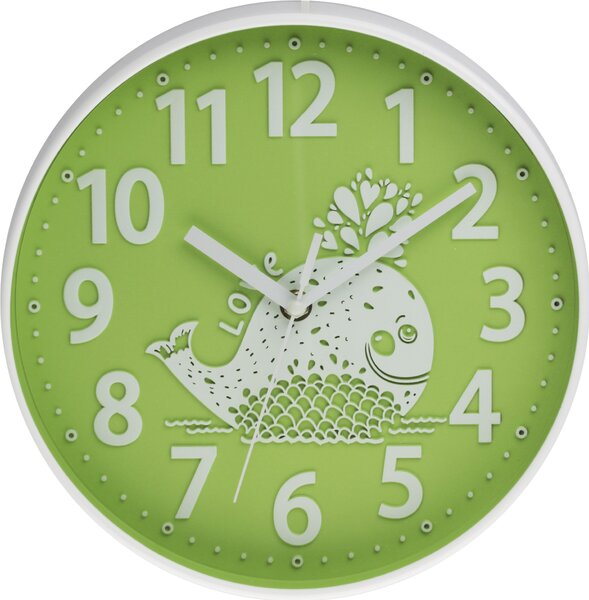 MPM Zelené dětské kulaté nástěnné hodiny MPM E01.3229