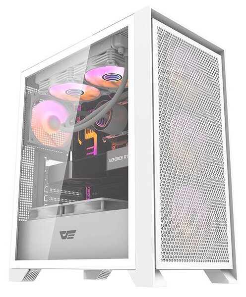 Počítačová skříň Darkflash DRX70 MESH + 4 ventilátory RGB (bílá)
