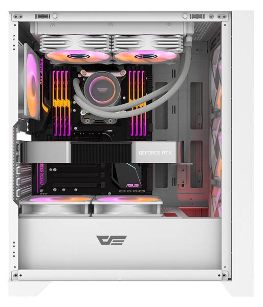 Počítačová skříň Darkflash DRX70 MESH + 4 ventilátory RGB (bílá)