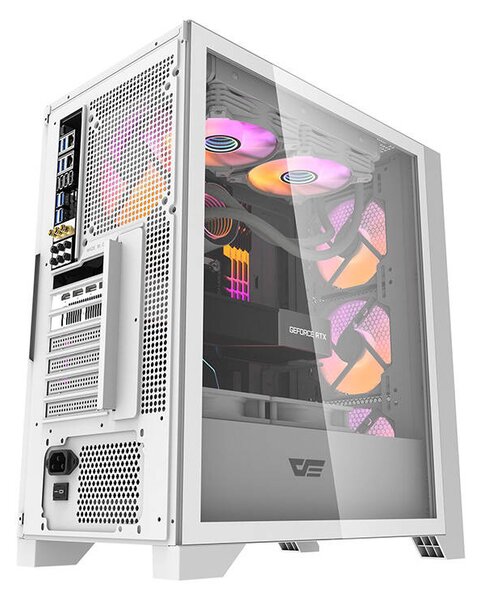 Počítačová skříň Darkflash DRX70 MESH + 4 ventilátory RGB (bílá)