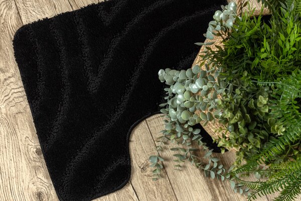 Sada koupelnových koberečků SUPREME WAVES vlny, černá