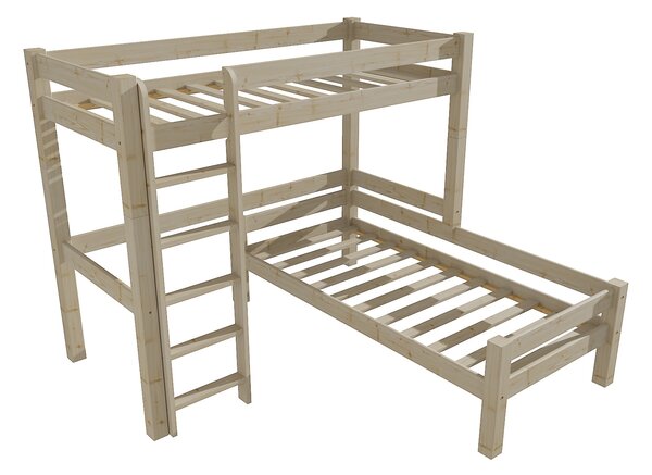 Vomaks Patrová postel 8X8 12A Rozměr: 80 x 180 / 80 x 180 cm, Barva: surové dřevo