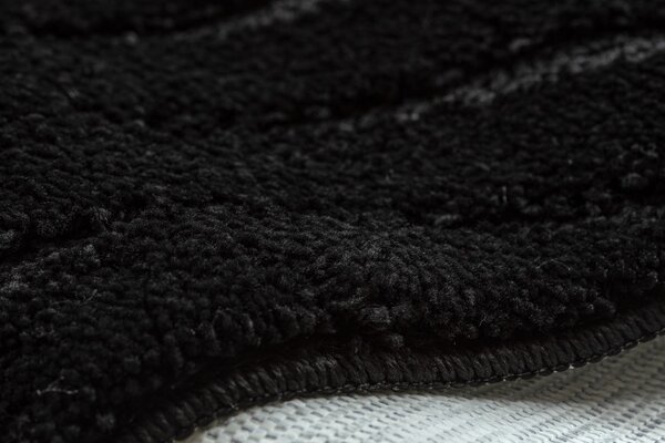 Sada koupelnových koberečků SUPREME WAVES vlny, černá