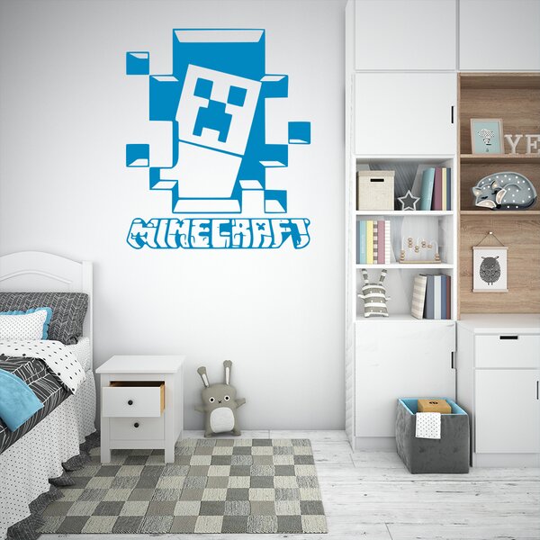 Živá Zeď Samolepka Minecraft hra Barva: černá