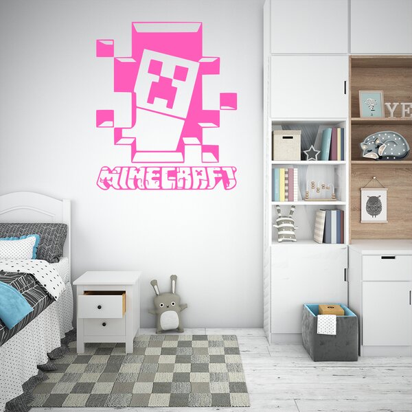 Živá Zeď Samolepka Minecraft hra Barva: černá