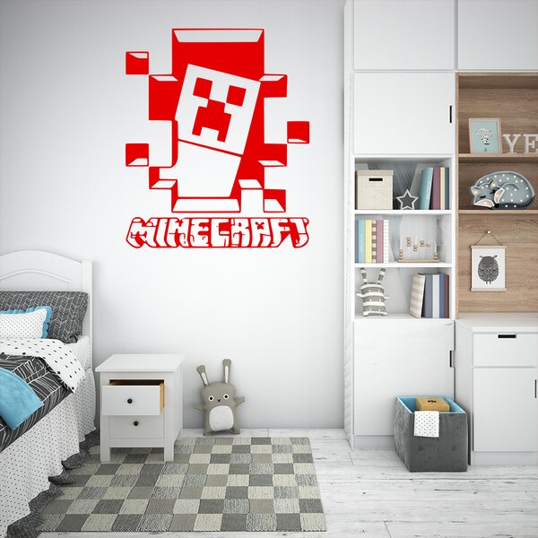 Živá Zeď Samolepka Minecraft hra Barva: černá