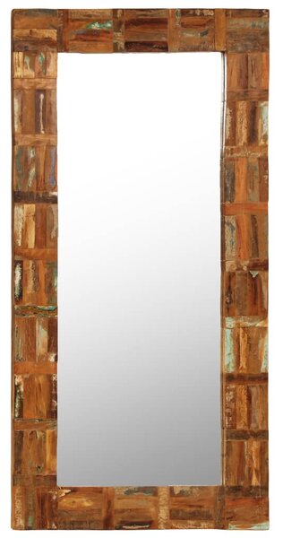 Nástěnné zrcadlo masivní recyklované dřevo 60 x 120 cm