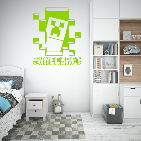 Živá Zeď Samolepka Minecraft hra Barva: černá