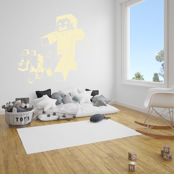 Živá Zeď Samolepka Minecraft se psem Barva: černá