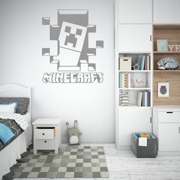 Živá Zeď Samolepka Minecraft hra Barva: černá