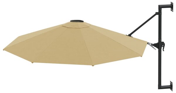 Nástěnný slunečník s kovovou tyčí 300 cm barva taupe