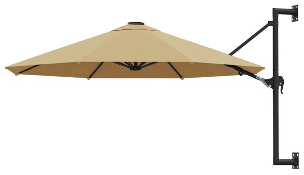 Nástěnný slunečník s kovovou tyčí 300 cm barva taupe