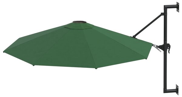 Nástěnný slunečník s kovovou tyčí 300 cm zelený