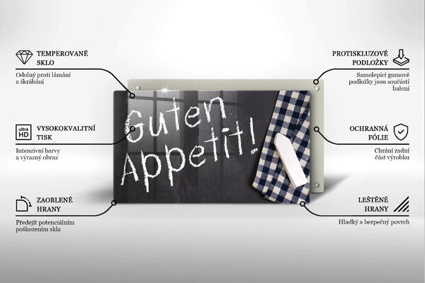 Skleněná deska do kuchyně Guten appetit!