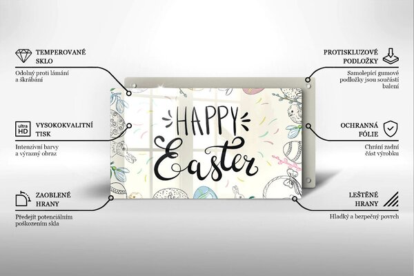 Krájecí prkénko skleněné Happy easter