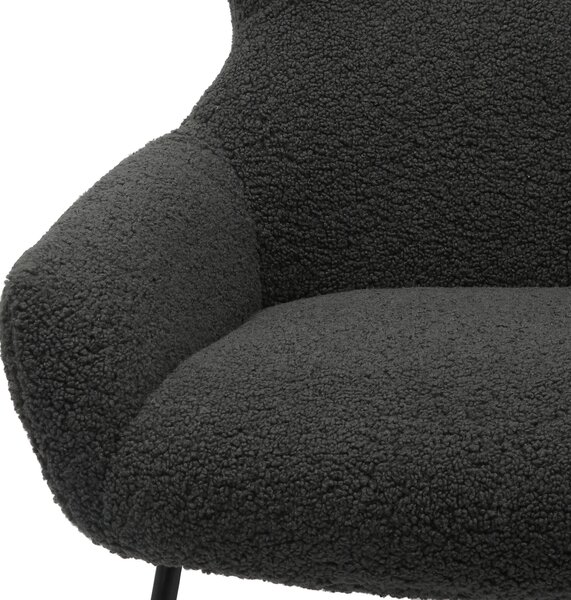 KŘESLO S PODNOŽKOU, textil, antracitová Livetastic - Online Only křesla & taburety, Online Only