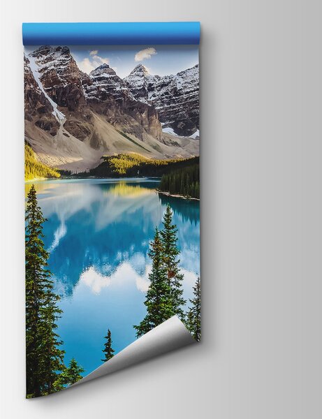 Fototapeta Jezero obklopené stromy a horami, Designové fototapety na zeď, Populární fototapety, u58602 - Tapeko.co.cz