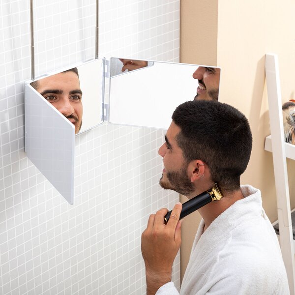 InnovaGoods Koupelnové zrcadlo s LED a 360º pohledem SelfKut