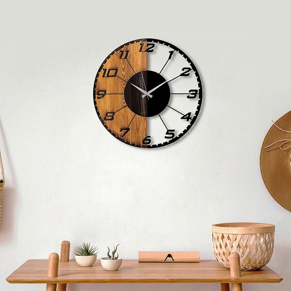 NÁSTĚNNÉ HODINY černá, barvy vlašských ořechů 56/56/3 cm - Nástěnné hodiny, Online Only