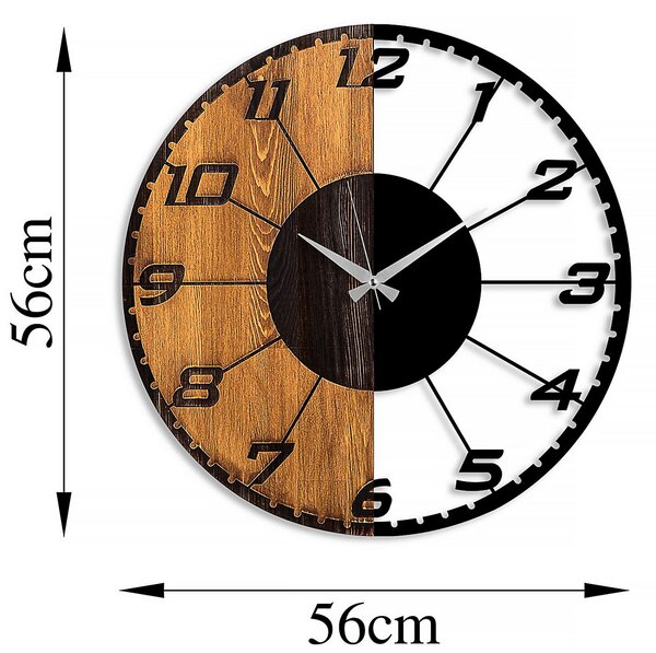 NÁSTĚNNÉ HODINY černá, barvy vlašských ořechů 56/56/3 cm - Nástěnné hodiny, Online Only