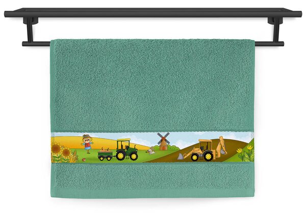 Dětský ručník Veba RUJANA tisk Malý farmář olivová Velikost: 30x50 cm