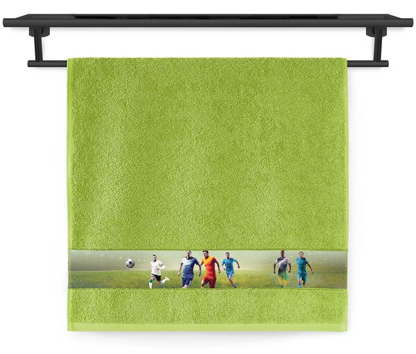Ručník Veba NORA tisk Síla hry - fotbal sytá zelená Velikost: 50x100 cm