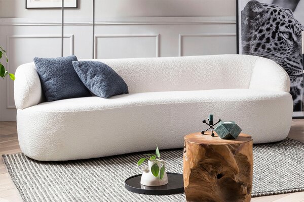 TŘÍMÍSTNÁ POHOVKA, textil, bílá Livetastic - Pohovky, Online Only