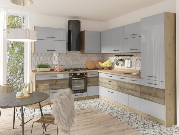 Dolní kuchyňská skříňka se šuplíkem Infinity 4D-50 Barevné provedení: Infinity - gray mat, artisan, Zvolte kování: Basic GTV, Zvolte korpus: Dub sonoma