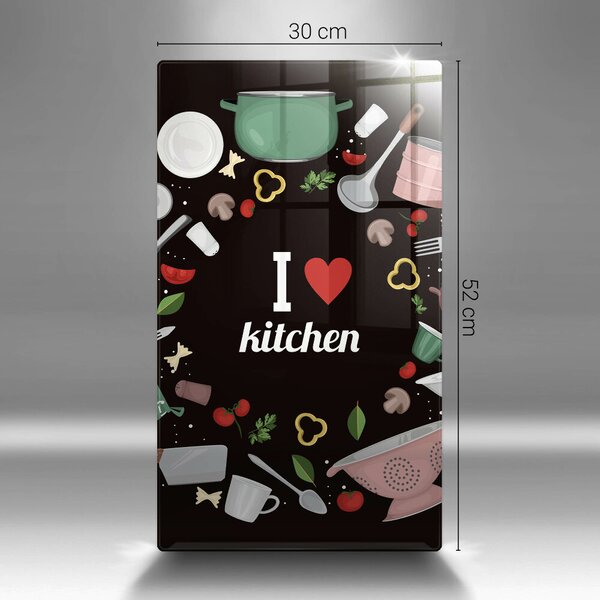 Skleněná krájecí deska I love kitchen